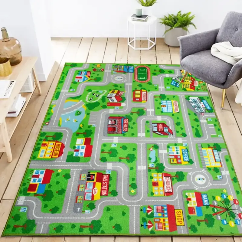 Uphome Playroom Play Blue Educational Rug — view 2