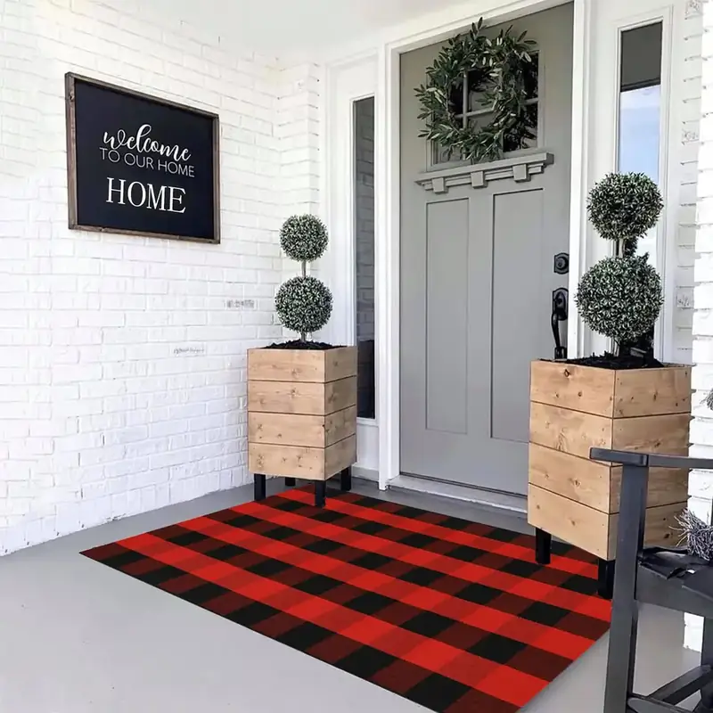 Mubin Cotton Buffalo Plaid Navy Rug — view 2