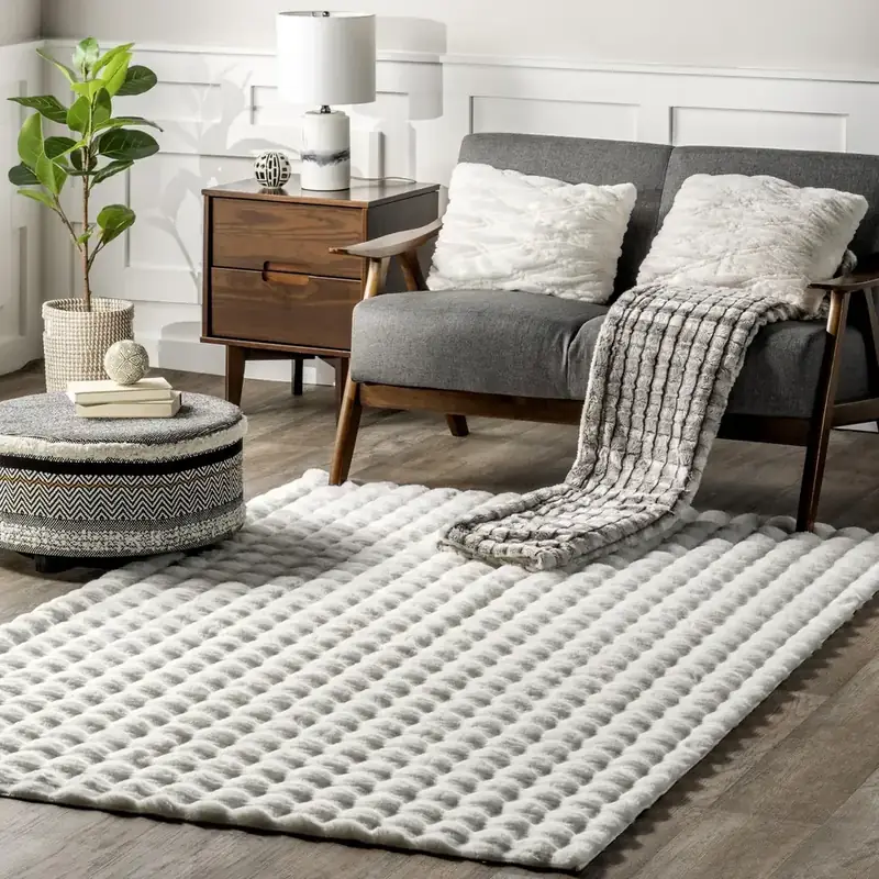 Nuloom Cozy Superiorwash White Shag Rug