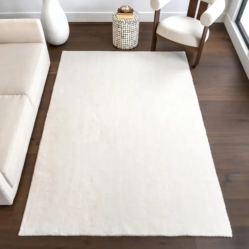 Nuloom Cozy Superiorwash White Shag Rug — view 4