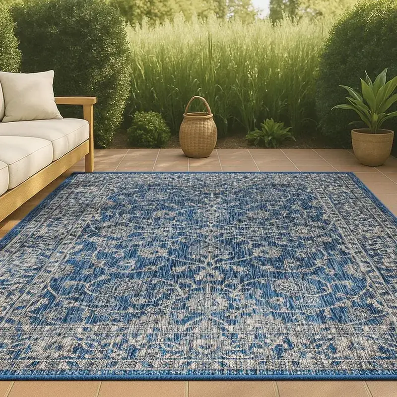 Jonathan Y Navy Gray 9X Rand Rug