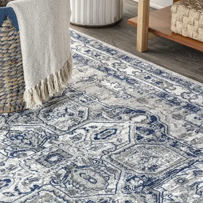 Jonathan Y Navy Gray 9X Rand Rug — view 3