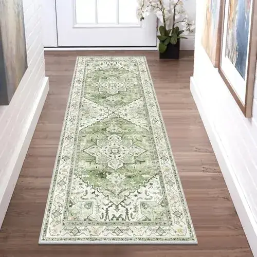 Yesrug Green Boho Laundry Vintage Rug
