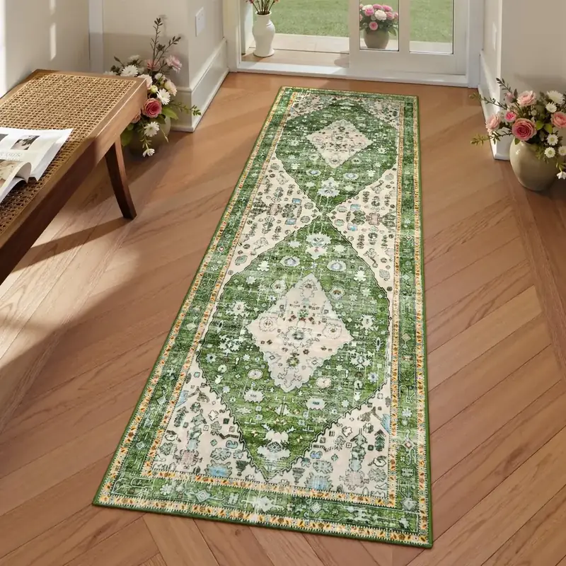 Yesrug Green Boho Laundry Vintage Rug — view 3