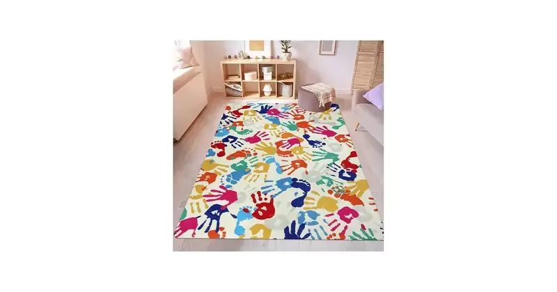 Staruia Colorful Handprints Rug — view 3