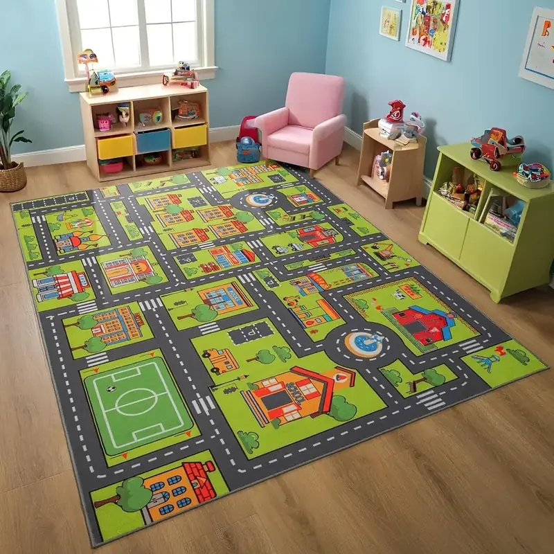 Staruia Playroom Road Fun Blue Rug