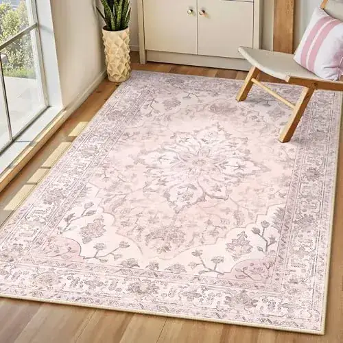 Brichoee Vintage Light Pink Persian Rug