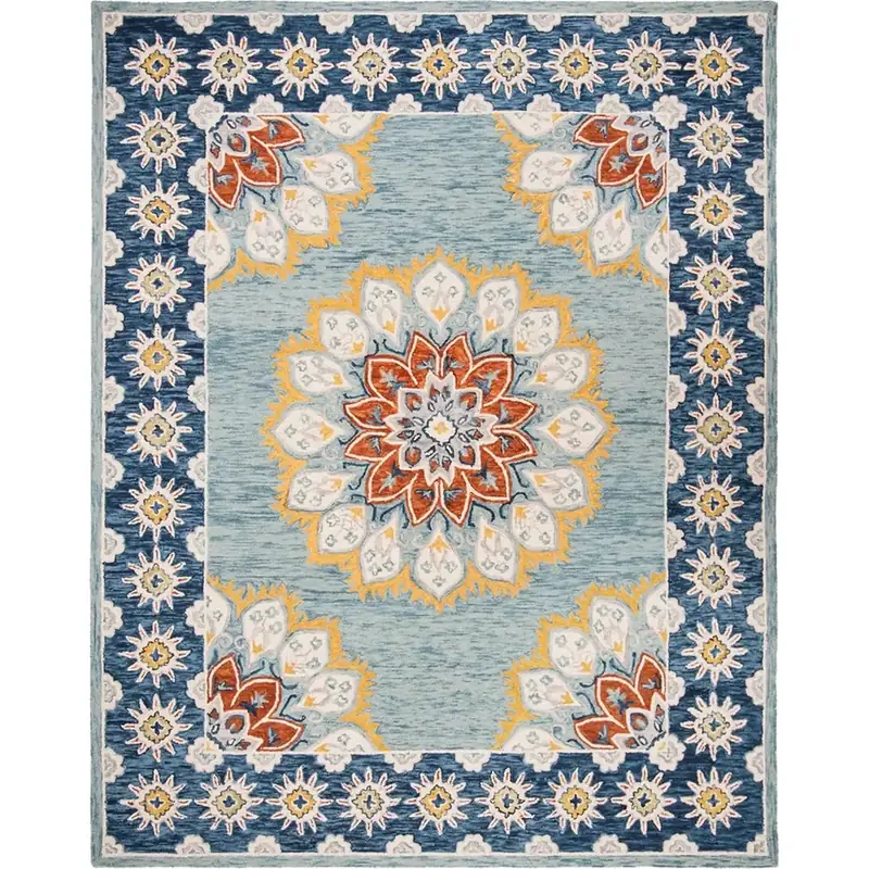 Bloom Rugs Medallion Red Teal Yellow Rug — view 2