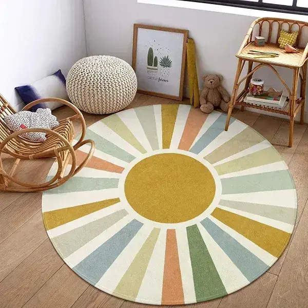 Staruia Round Boho Sunshine Playroom Rug