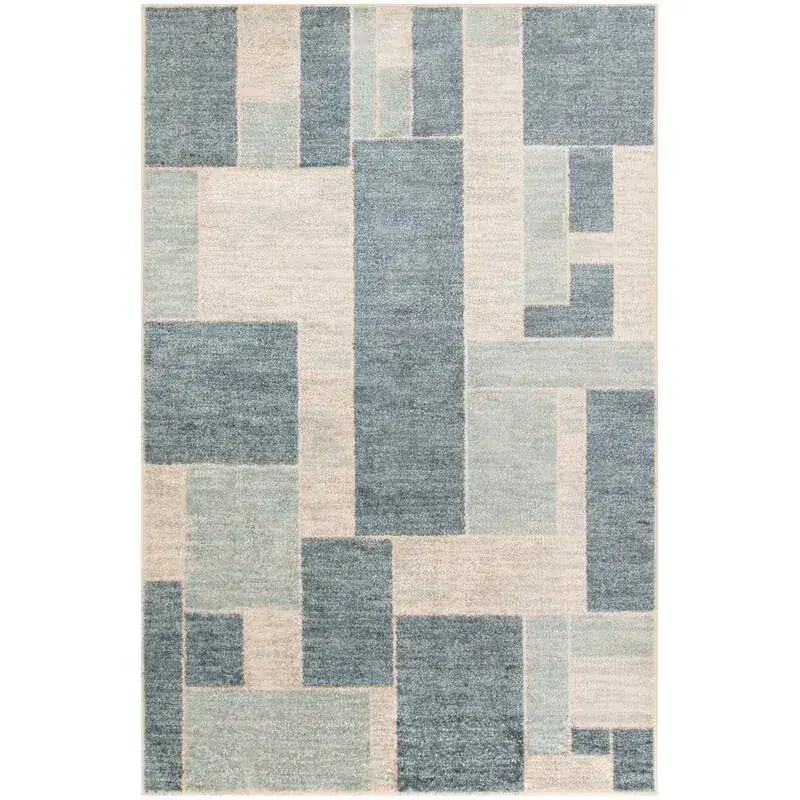 Nourison Home Astra Geometric Blue Ivory Rug
