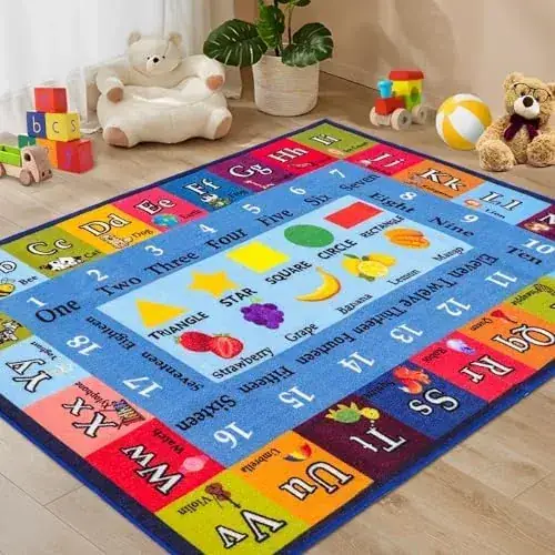 ACR Home 40 ABC Playroom Black Rug