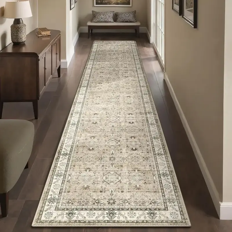 Yamaziot Boho Vintage Rubber Backing 2×10 Rug