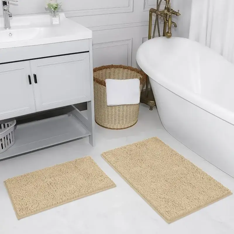 Freshmint Chenille Mats Of Beige Rug