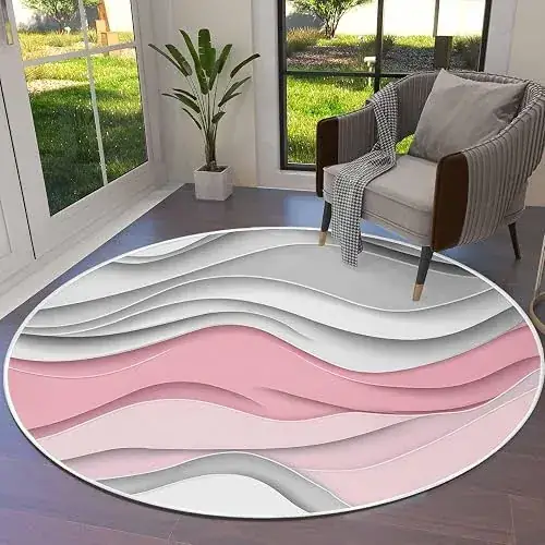 Kozyfly Abstract Round Circle Rug — view 4