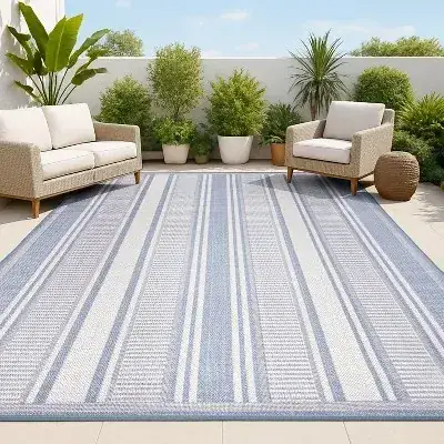 Jonathan Y Stripe Reversible 8X10 Black Rug — view 2