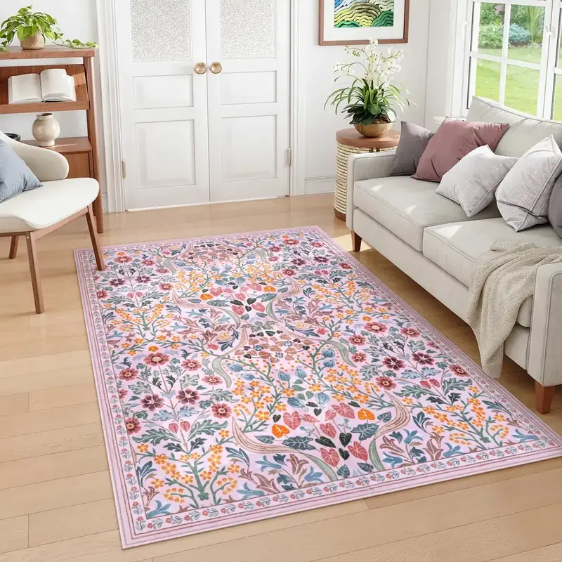 Lahome Floral Ultra-thin Boho Rug — view 2