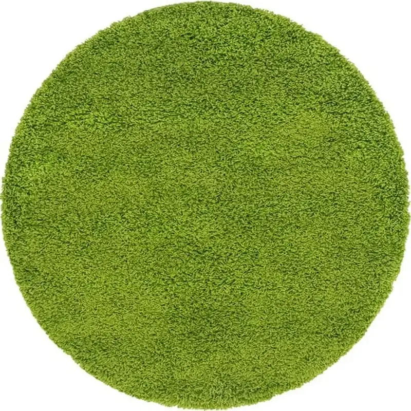 Olanly Grass Green Round Shaggy Rug — view 4