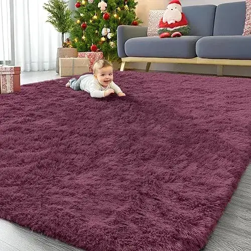 Olanly Fluffy Shaggy Floor Girls 9×12 Rug