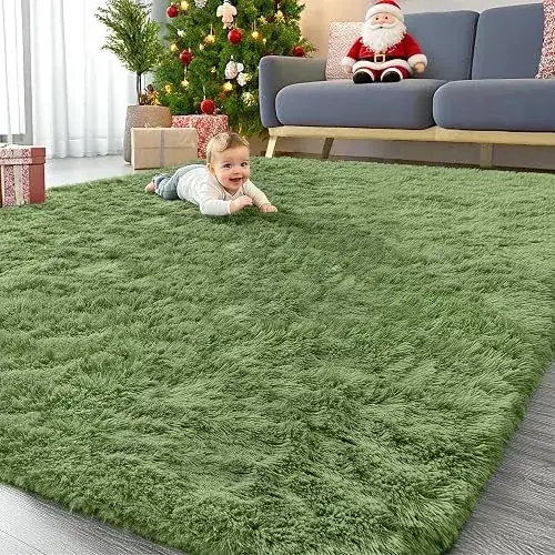 Olanly Fluffy Shaggy Floor Girls 9×12 Rug — view 3