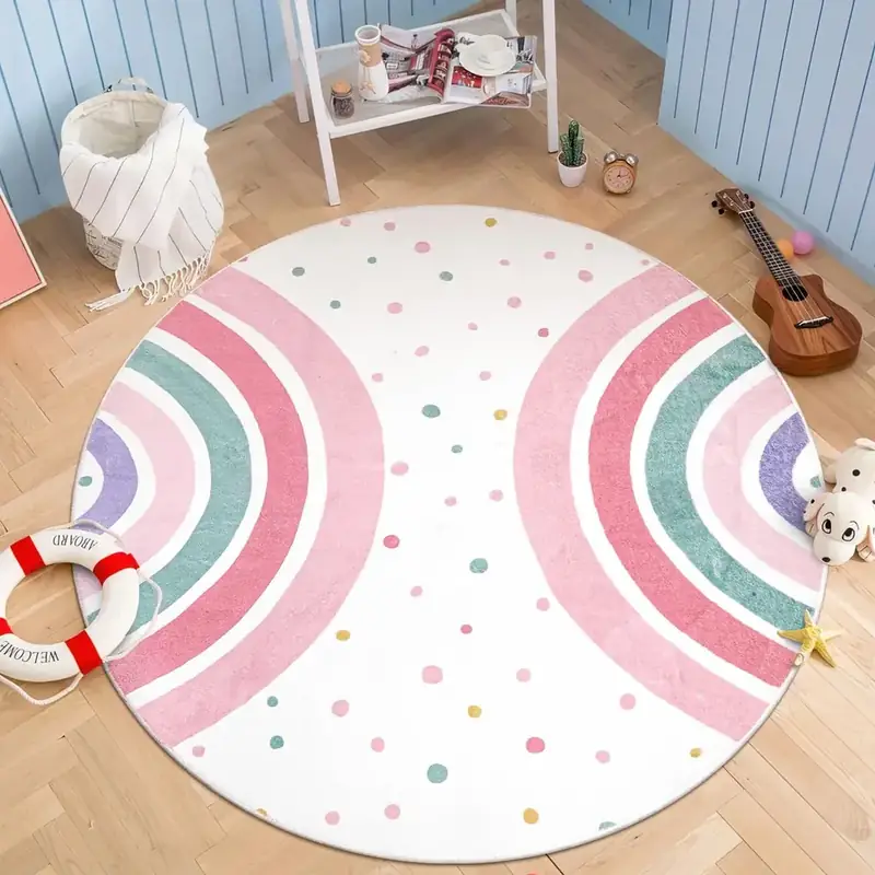Staruia Rainbow Polka Dot Pink Rug