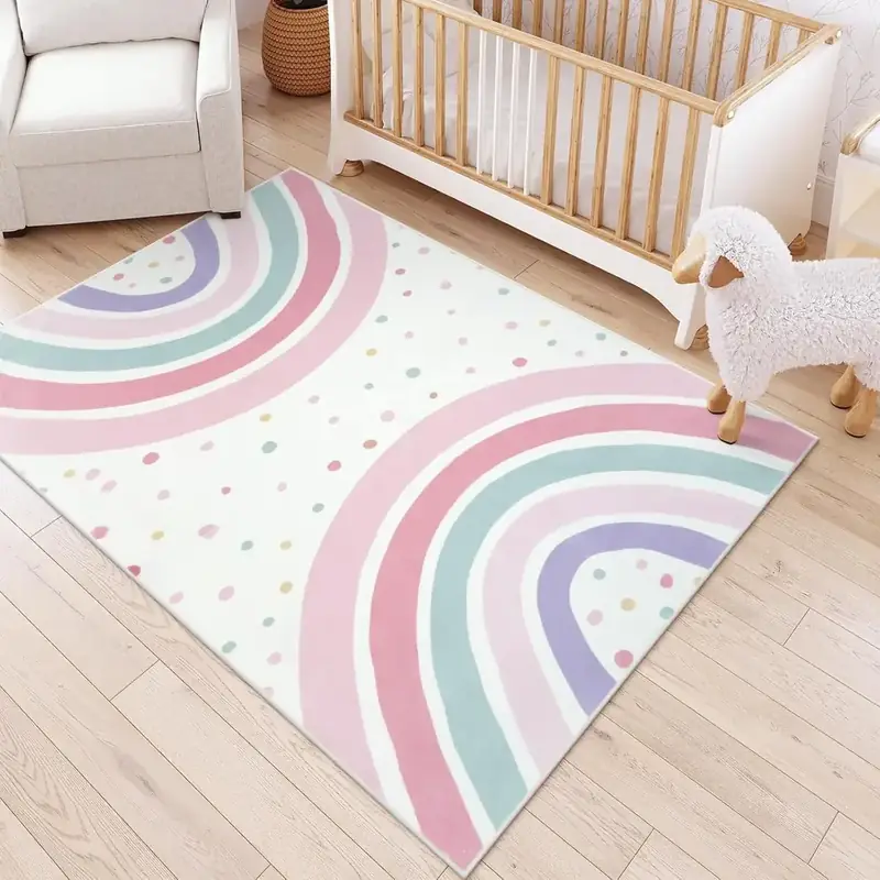 Staruia Rainbow Polka Dot Pink Rug — view 2