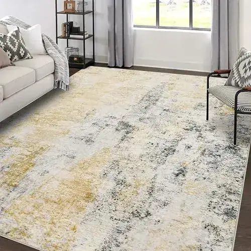 Gent Drizz Abstract Blue Rug — view 3