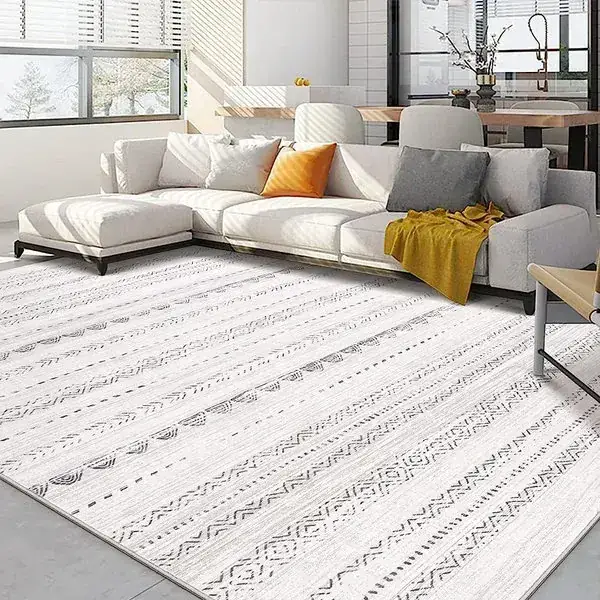 Opreine Backing Striped Floor Green Rug