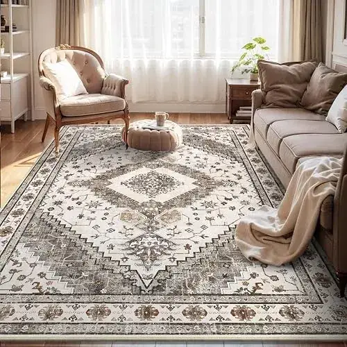 Yamaziot Boho Vintage Floor Distressed Rug
