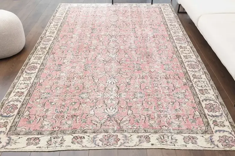 Ultsofe Chenille Floral Pink Rug — view 4