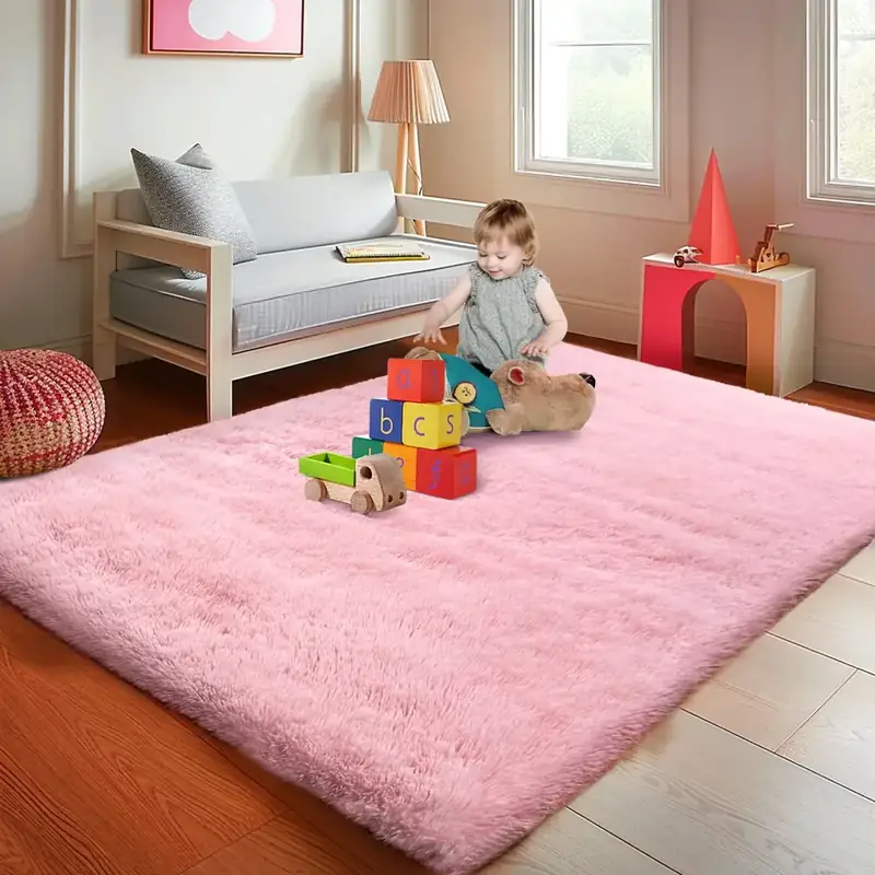 Zesthome Baby Girl Pink Ultra-thin Rug