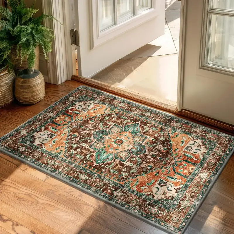 Yamaziot Vintage Floral Door Entrance Rug — view 2