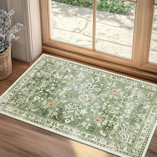 Yamaziot Vintage Floral Door Entrance Rug — view 4