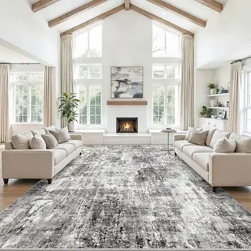 Zhxxuj Neutral Abstract 12×15 Rug