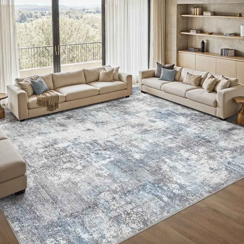 Zhxxuj Neutral Abstract 10×14 Rug