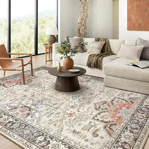 Homewill Oriental Vintage Floral Distressed 8×10 Rug