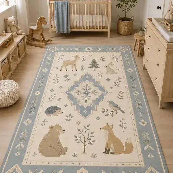 Estmy Cute Woodland Girls Boys Rug — view 3