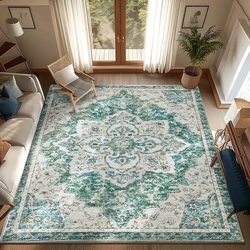 Hazo Haus Oushak Blue Green Boho Rug