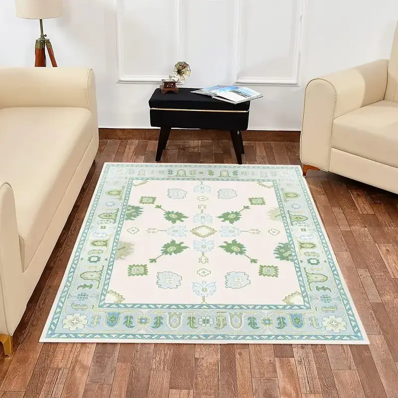 Hazo Haus Oushak Blue Green Boho Rug — view 2