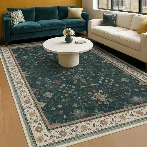 Hazo Haus Oushak Blue Green Boho Rug — view 3