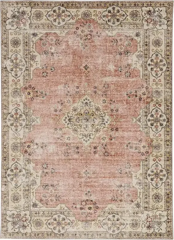 Decomall Maila Traditional Oriental Pink Rug