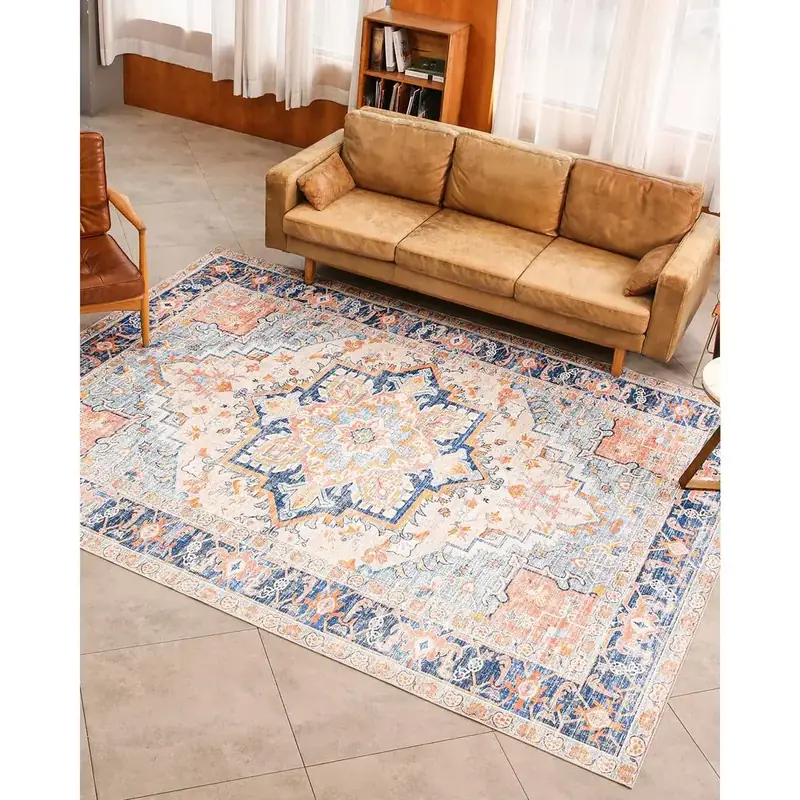 Kokia Boho Vintage Orange Printed Rug