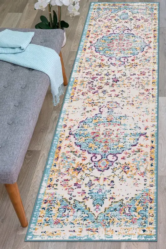 Rugshop Marbella Bohemian Stripes Beige 2×8 Rug