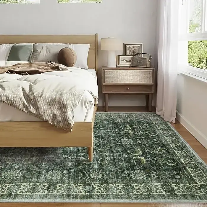 Anidaroel Floral Green Rug — view 3
