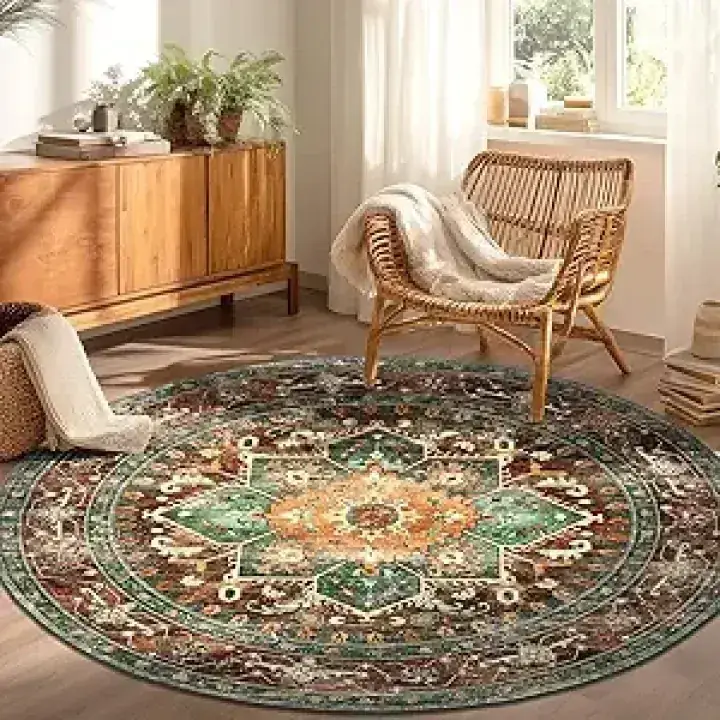 Yamaziot Round Boho Circle Faux Rug — view 2