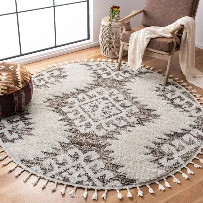 Yamaziot Round Boho Circle Faux Rug — view 3