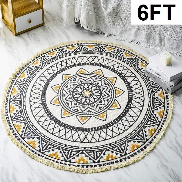 Yamaziot Round Boho Circle Faux Rug — view 4