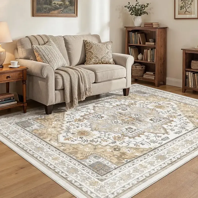 Uermei Boho Vintage Floral Rug — view 4