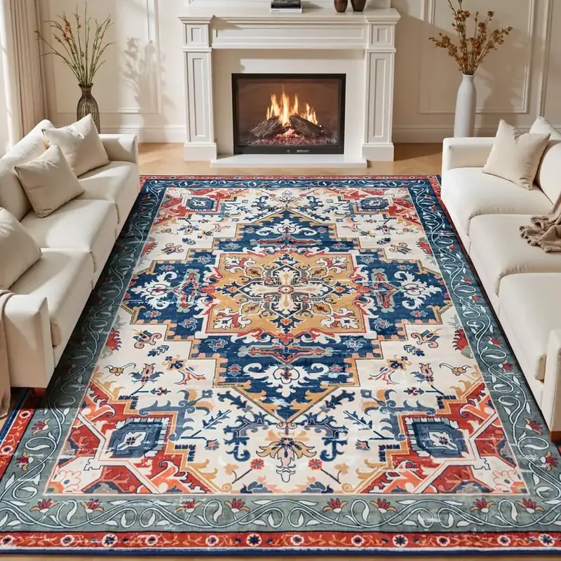 Rugflix Vintage Blue Orange Rug