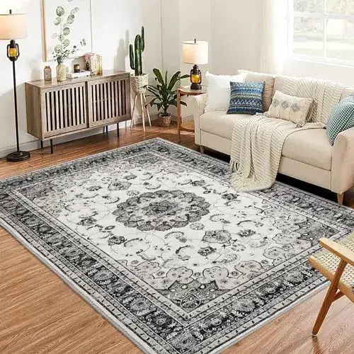 Garveehome Floral Black Rug — view 3