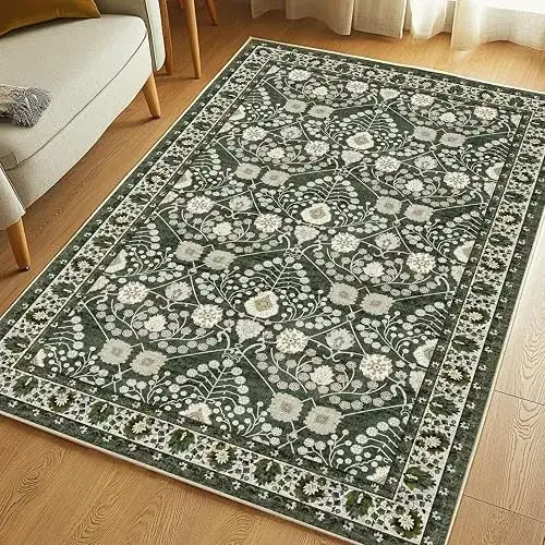 Keydol Vintage Flower Green Rug